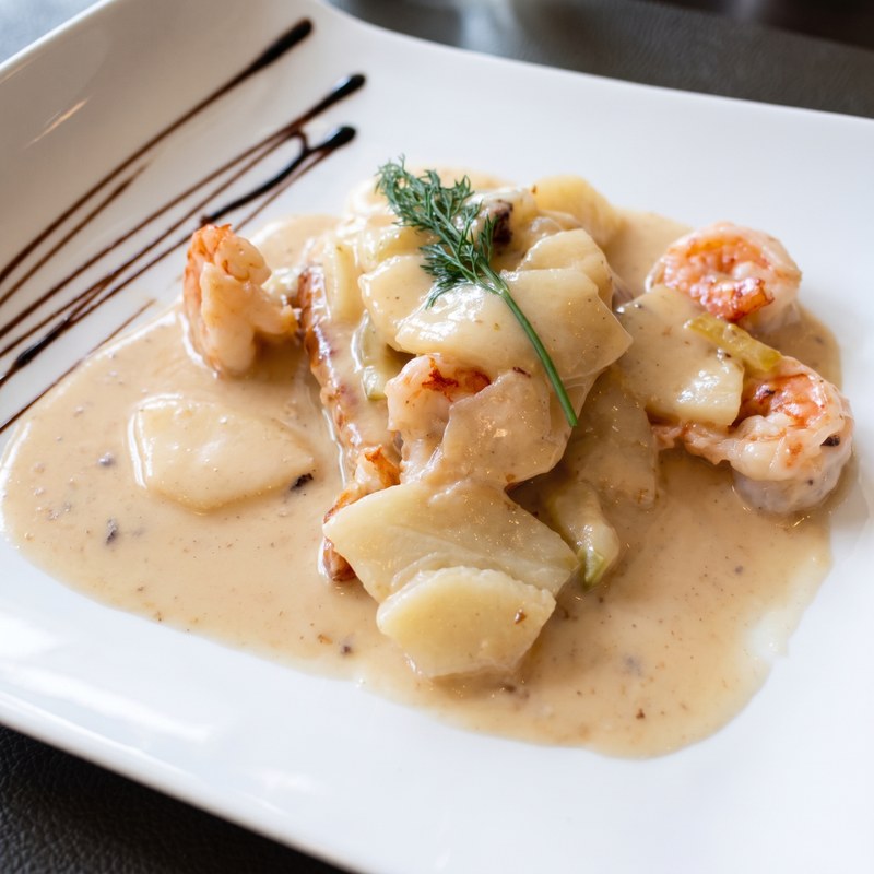Scampis à la crème